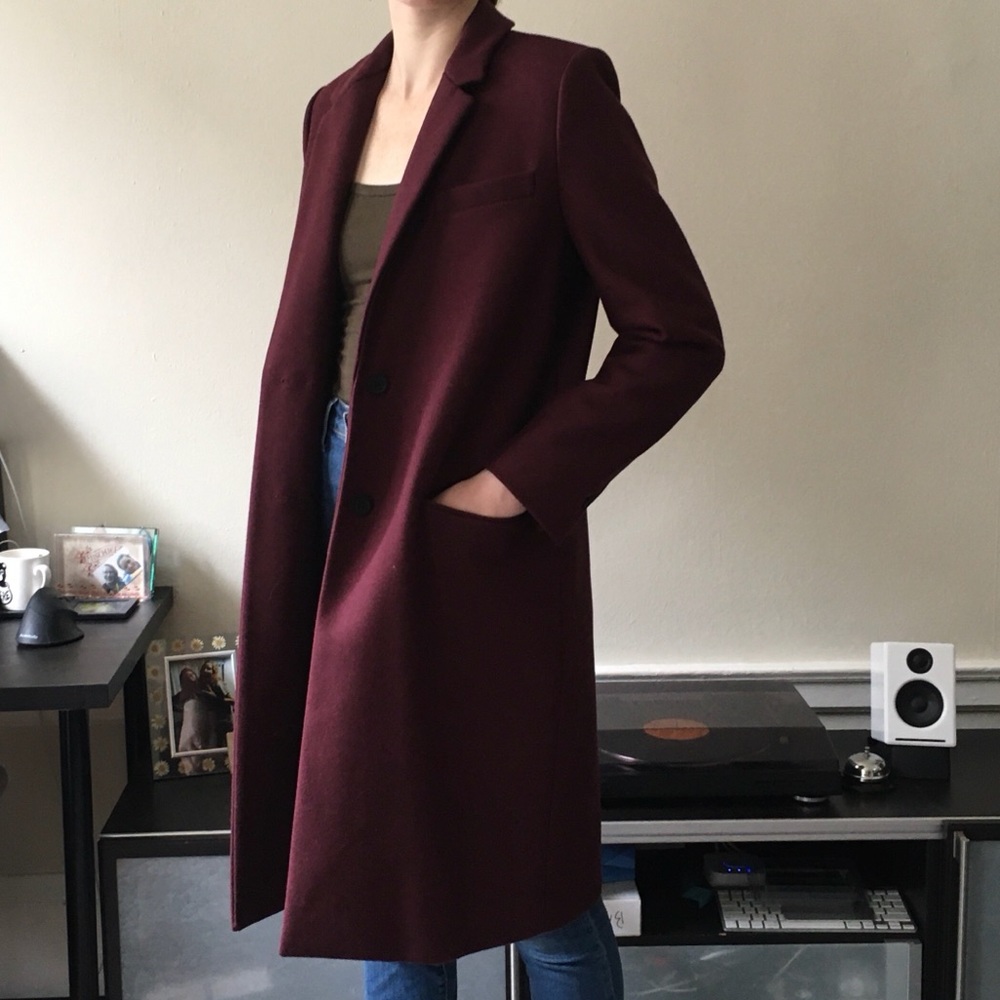 Everlane The Wool Overcoat, Maroon, Medium